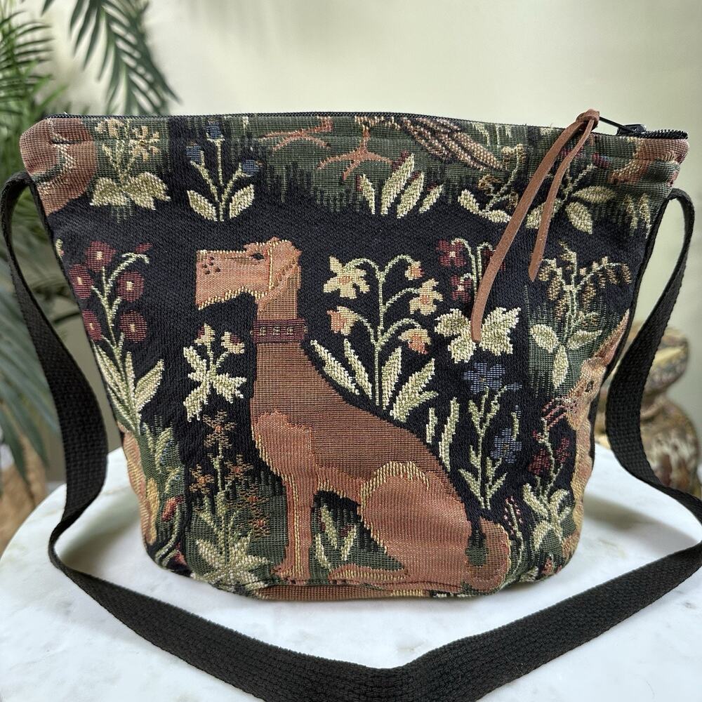 Doodle Bag Tapestry Bag Vintage 2YK Dog Rabbit Bunny Botanical Florida Grown
